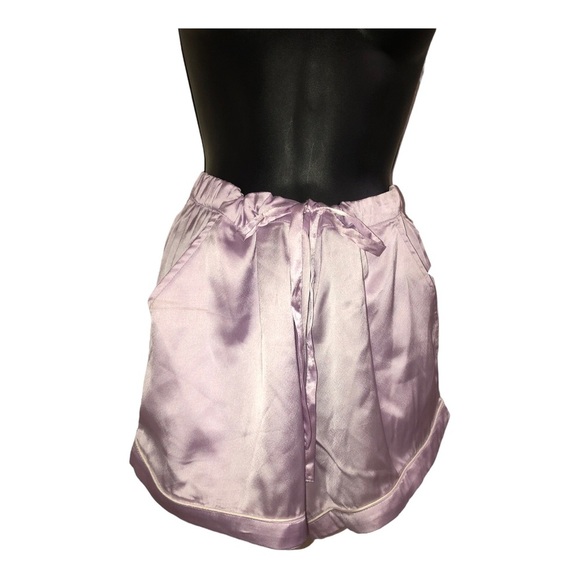 House of Harlow 1960 lavender lilac silk satin look pajama loungewear shorts set - Picture 8 of 14